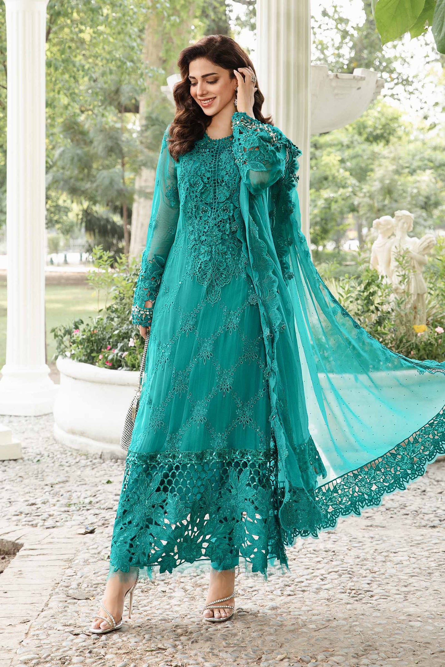 Stitched Embroidered Chiffon Suit | MPC-24-105
