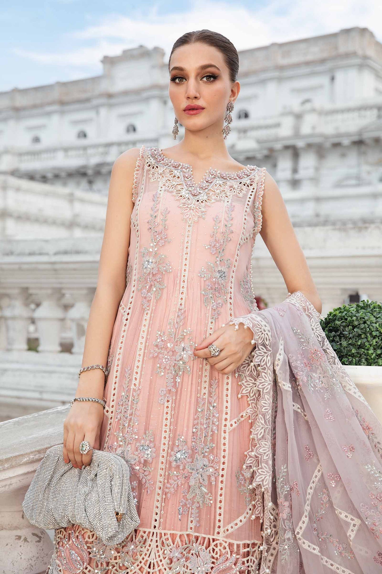 Stitched Embroidered Chiffon Suit | MPC-24-106