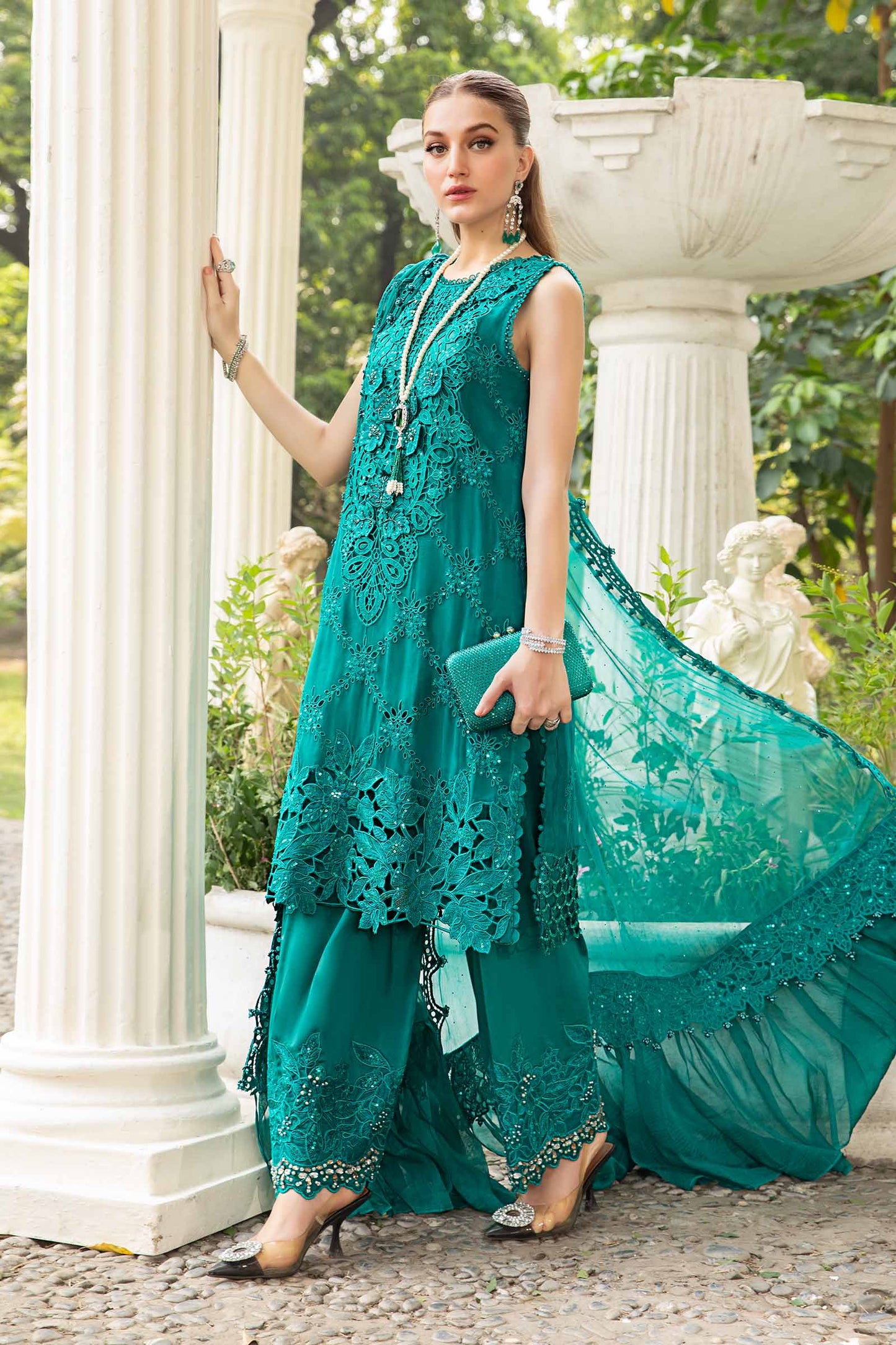 Stitched Embroidered Chiffon Suit | MPC-24-105