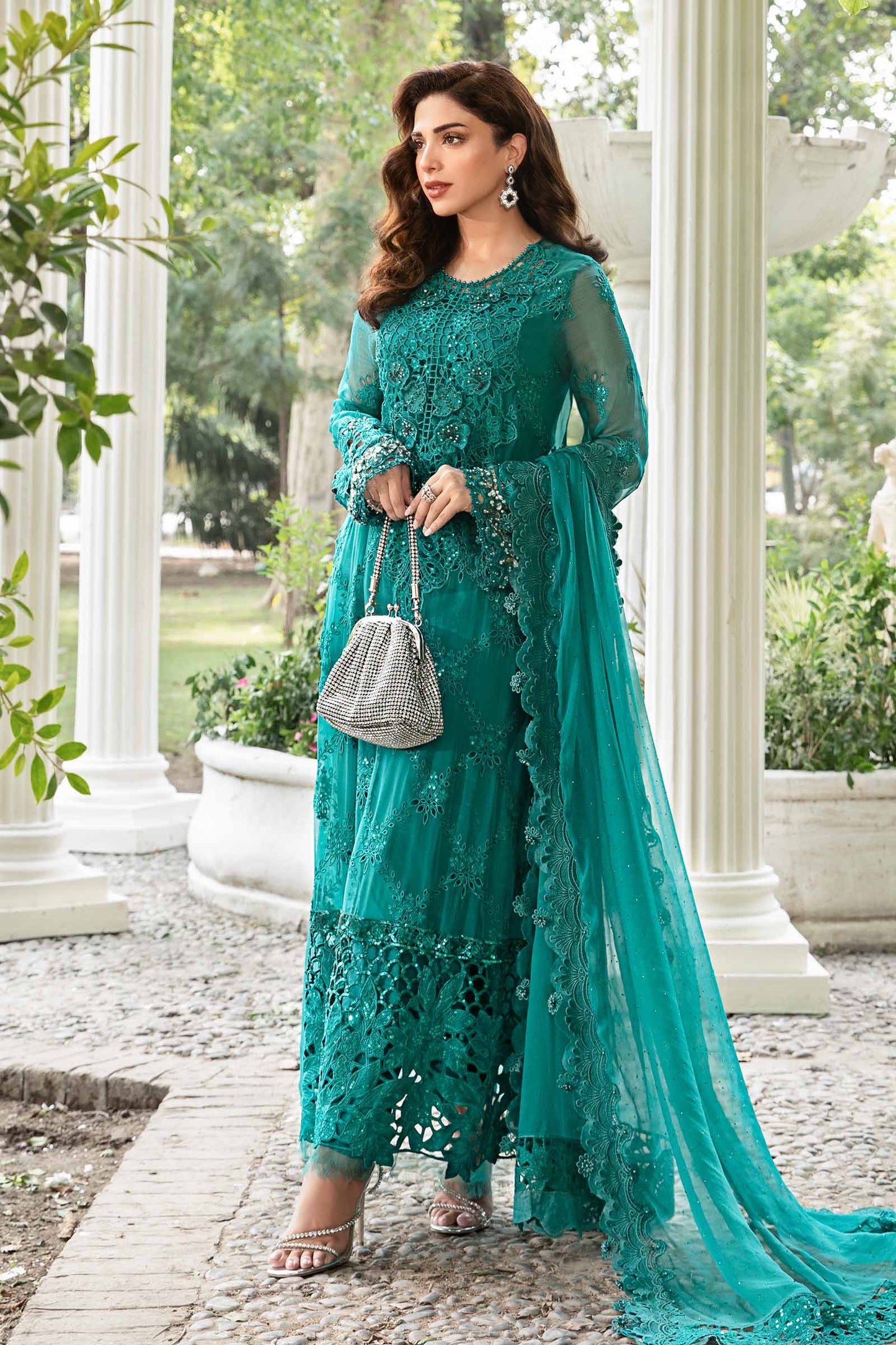 Stitched Embroidered Chiffon Suit | MPC-24-105