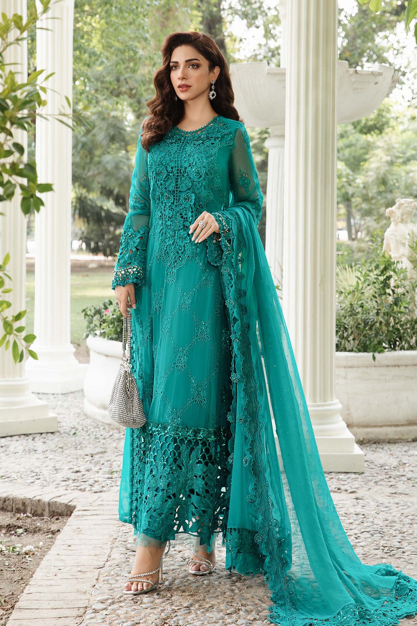 Stitched Embroidered Chiffon Suit | MPC-24-105